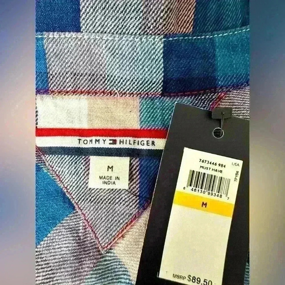 Tommy Hilfiger Long Sleeve Plaid Collared Dress Size Medium - Picture 7 of 9